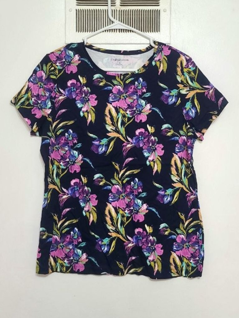 Navy Floral Short Sleeve L